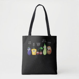 Tote Bag Drôle Légumes Humour Vegan Sarcastic Citation