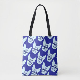 Tote Bag Drôle motif photo de visage de chien personnalisé