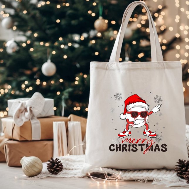Tote Bag Drôle Noël Baseball Dabbing (Créateur téléchargé)