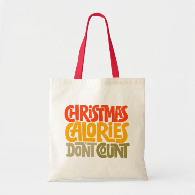 Tote Bag Drôle Noël Calories Ne comptez pas le design (Devant)