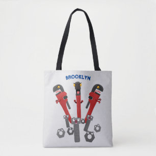 Tote Bag Drôle outil monstre de clé humour dessin animé