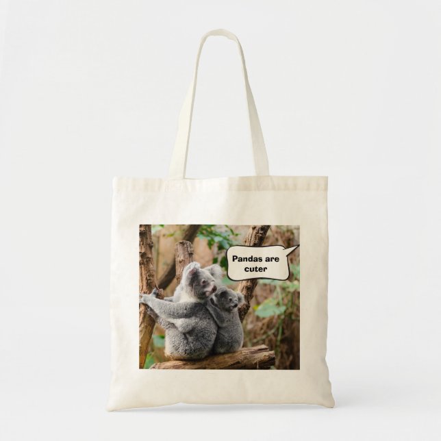 Tote Bag Drôle Pandas ou Koalas - Qui sont plus mignons ? (Devant)