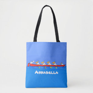 Tote Bag Drôle pélicans rameurs dessin animé