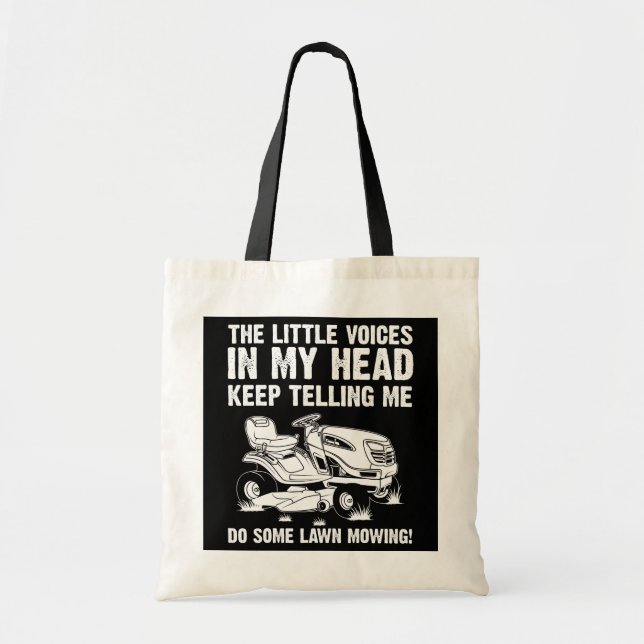 Tote Bag Drôle Pelouse Mowing Cadeau Hommes Femmes Lawn Mow (Devant)