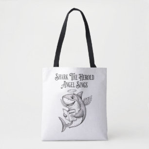 Tote Bag Drôle Requin Bizarrerie Harold L'ange Chante Noël