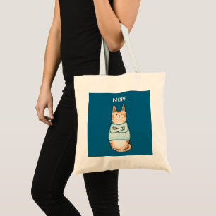 Tote Bag Drôle Sarcastique Orange Chat Nope