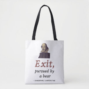 Tote Bag Drôle Shakespeare Citation Sortie Poursuivie Par U