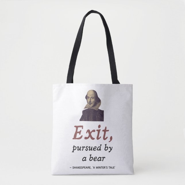 Tote Bag Drôle Shakespeare Citation Sortie Poursuivie Par U (Devant)