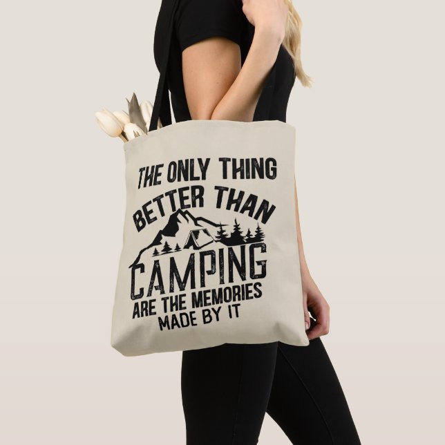 Tote Bag Drôle slogan de camping été citations (De près)