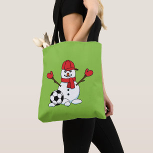 Tote Bag Drôle Snowman avec balle de football