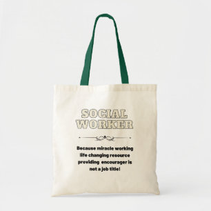 Tote Bag Drôle Social Worker Titre du travail Fourre-tout