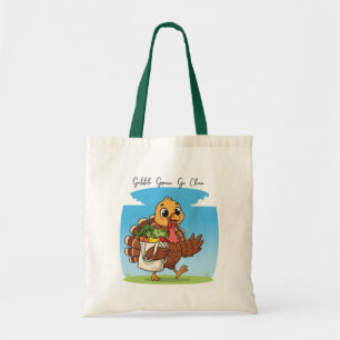Tote Bag Drôle Thanksgiving Fourre-tout - Gobble Green Go C