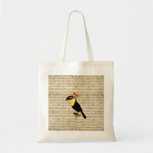 Tote Bag Drôle toucan vintage & couronne