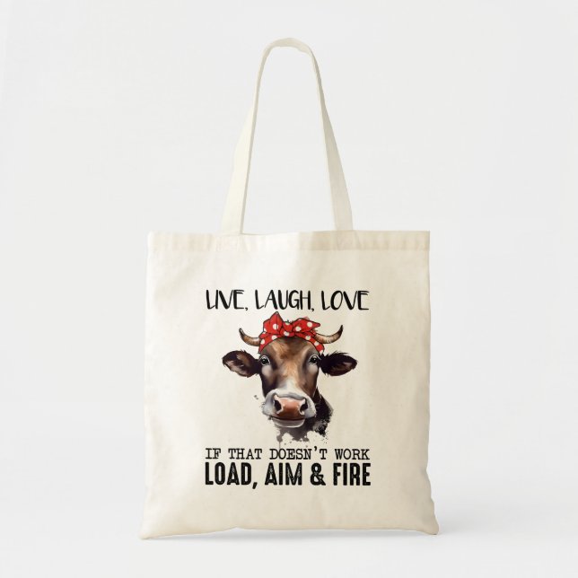 Tote Bag Drôle Vache Dit (Devant)