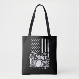Tote Bag Drum Kit American Flag Drummer Musicien