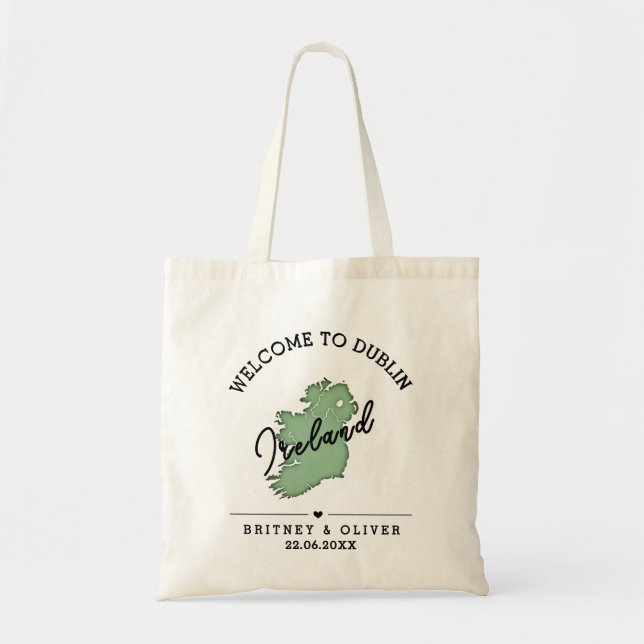 Tote Bag Dublin Irlande Destination Wedding Favors (Devant)