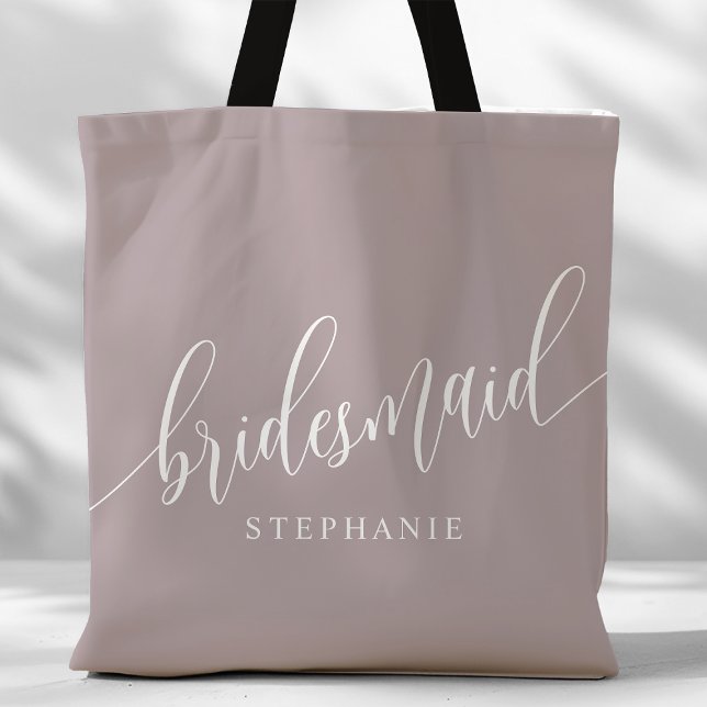 Tote Bag Dusty Lavender Bridesmaid Script moderne (Créateur téléchargé)