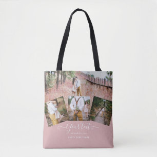 Tote Bag Dusty Rose rose Newlywets Mariage PHOTO Cadeau