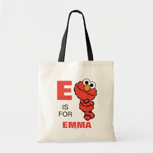Tote Bag E est pour Elmo   Ajouter Votre Nom
