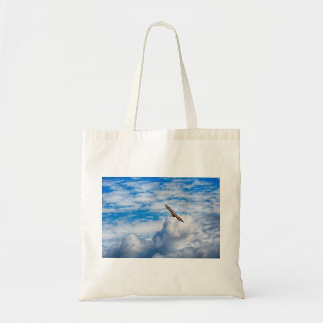 Tote Bag Eagle de montée volant au-dessus des nuages, (Devant)
