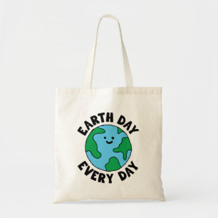 Tote Bag EarthDay Quotidien Écofriendly Icône Happy Earth C