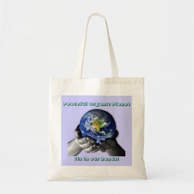 Tote Bag EarthHands, planète organique paisible, son dedans (Devant)