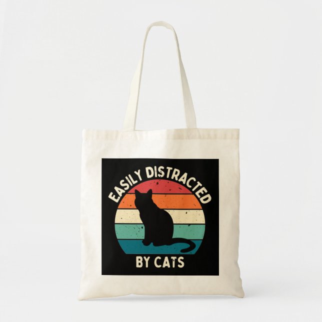 Tote Bag Easily Distracted By Cats (Devant)