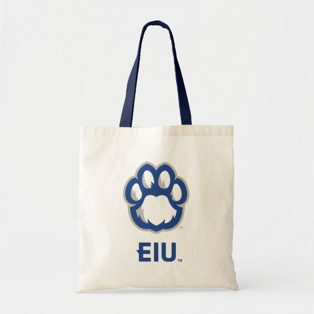 Tote Bag Eastern Illinois Panthers Empreinte de patte & EIU (Devant)