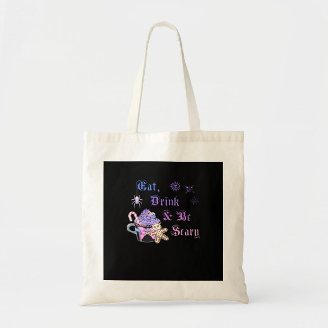 Tote Bag Eat Drink And Be Scary Hexmas Cool Unique Style (Devant)