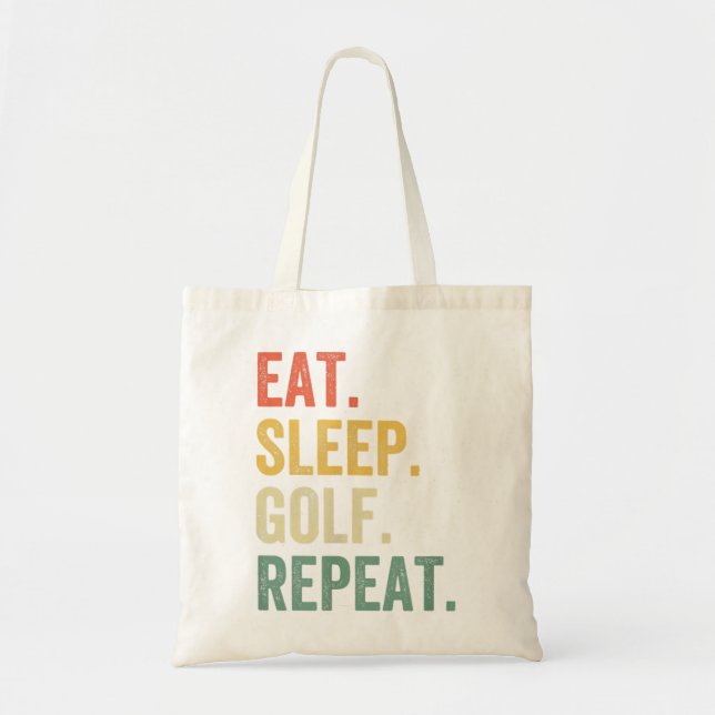Tote Bag Eat Sleep Golf Repeat Funny Golfing (Devant)