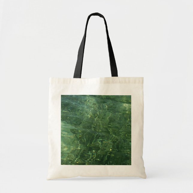 Tote Bag Eau au-dessus de l'herbe marine II (bleu et vert)  (Devant)