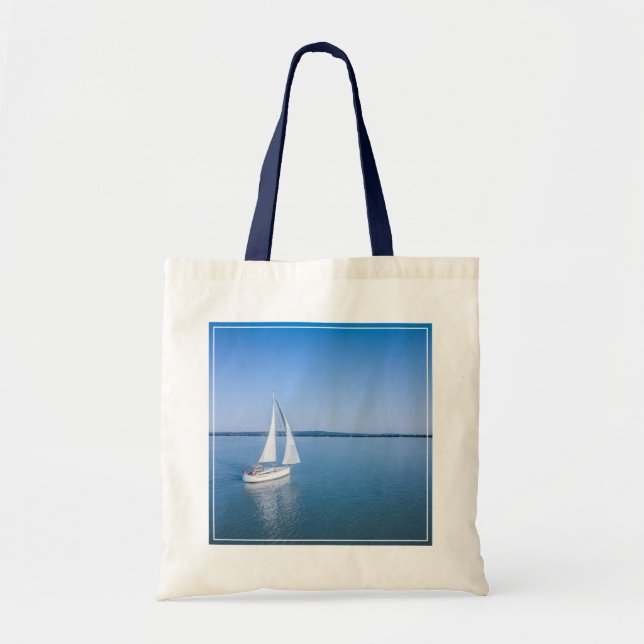 Tote Bag Eau | Yacht au lac Balaton en Hongrie (Devant)