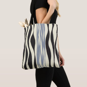 Tote Bag Ebb et flux en noir, gris et crème