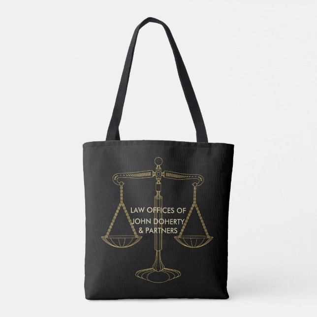 Tote Bag Échelles d'or chiques d'avocat de la justice | (Dos)