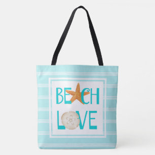 Tote Bag Échouez l'amour, l'aqua/dollar de blanc, d'étoil