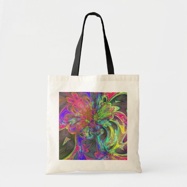 Tote Bag Éclat lumineux de couleur - saumon et indigo Deva (Devant)
