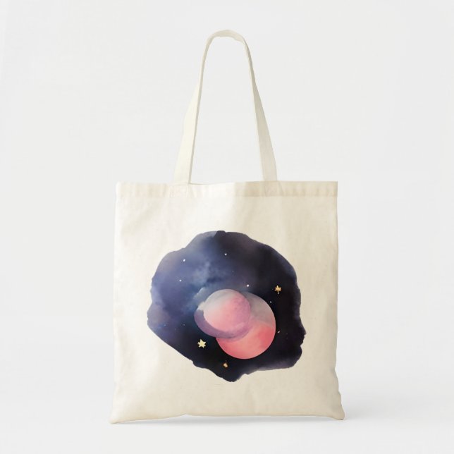 Tote Bag Éclipse des rêves : Aquarelle céleste (Devant)