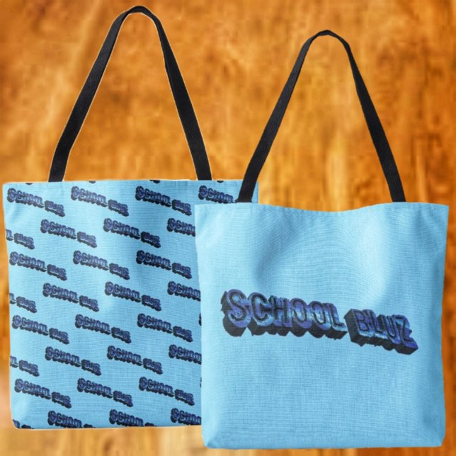 Tote Bag École Bluz-3DII (This School Bluz-3DII design, gives your tote, two, different looks, for the price of one!)