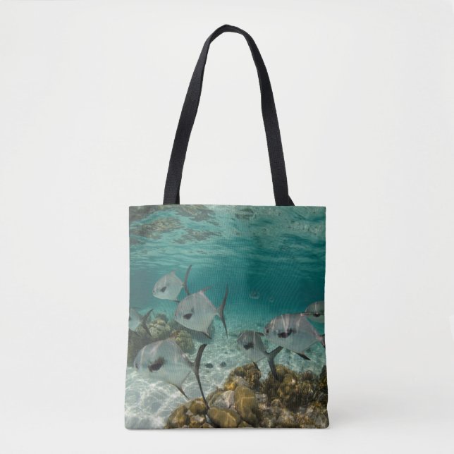 Tote Bag École de poissons permis (Devant)