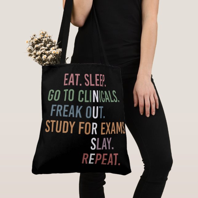 Tote Bag École de soins infirmiers Futur Infirmière RN Cade (De près)