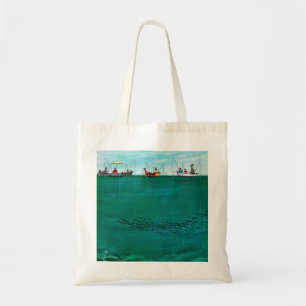 Tote Bag École des poissons parmi des lignes par Thornton