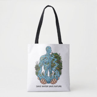 Tote Bag Économiser l'Eau Sauvegarder la Nature Éco-Respons