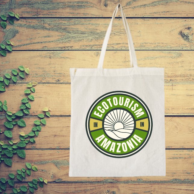 Tote Bag Écotourisme en Amazonie Forêt tropicale Logo de vo (Créateur téléchargé)