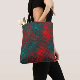 Tote Bag Écrans croquants rouges sur cyan rouge