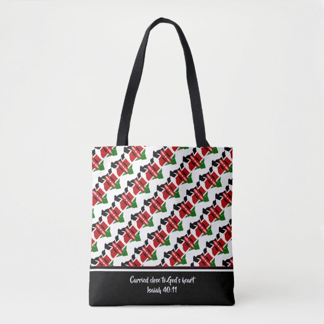 Tote Bag Écriture chrétienne KENYA FLAG Isaiah (Devant)