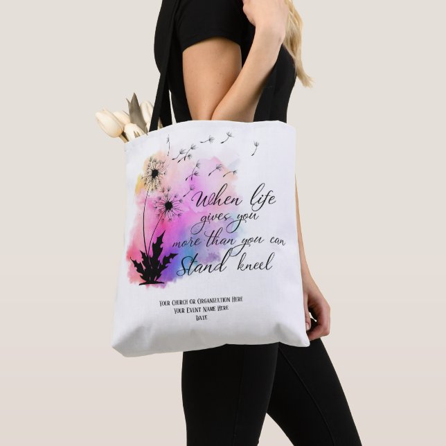Tote Bag Écriture Dandelion dimanche école Bible personnali (De près)