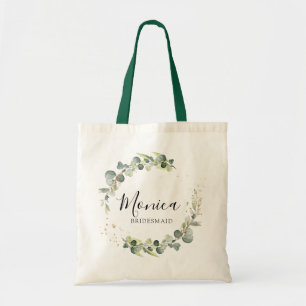 Tote Bag écriture élégante verdure feuillage bridesmaid