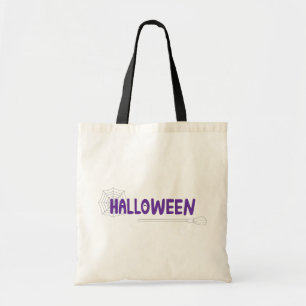 Tote Bag Écriture fantaisiste avec toile d'araignée et bala