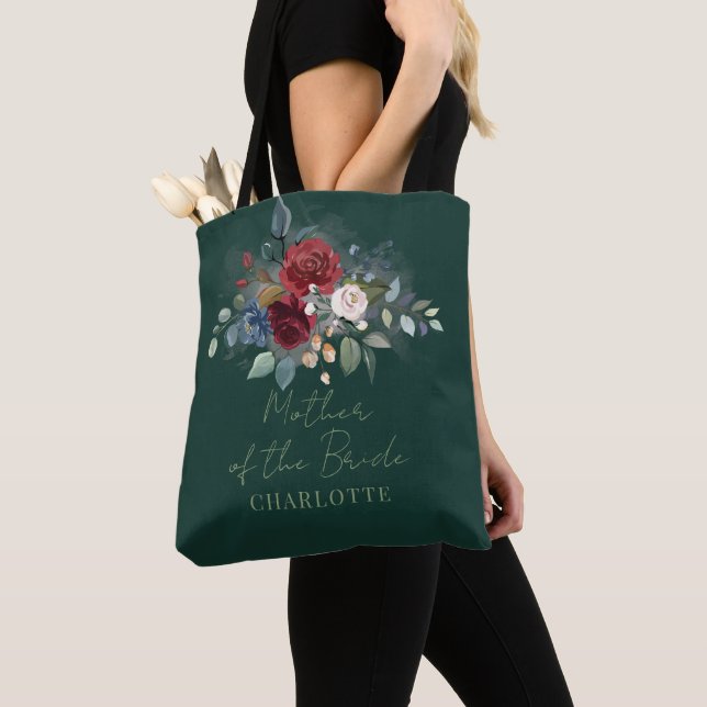 Tote Bag Écriture florale de la mère de la mariée pour le m (De près)