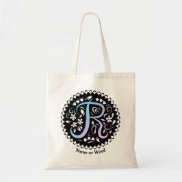 Tote Bag Écriture manuscrite de monogramme Alphabet R